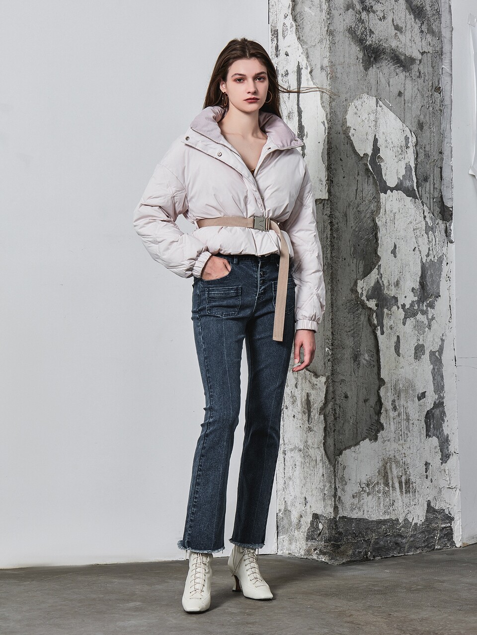 MOTF DROP SHOULDER BELTED DOWN COAT