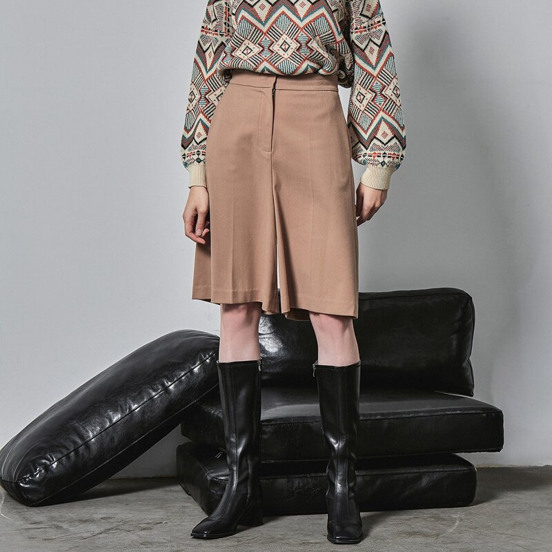 

KNEE LENGTH CULOTTE PANTS, Khaki