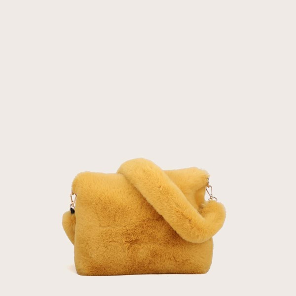 

Faux Fur Shoulder Bag, Yellow