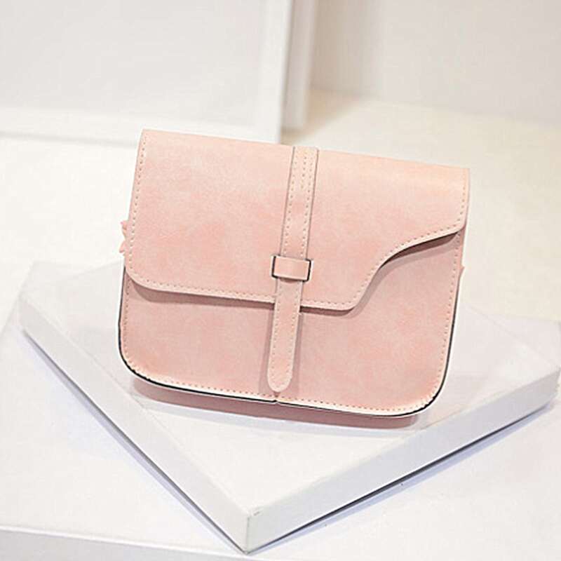 

Solid Flap Crossbody Bag, Baby pink