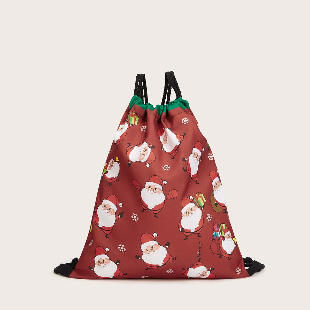 

Christmas Santa Claus Drawstring Backpack, Red