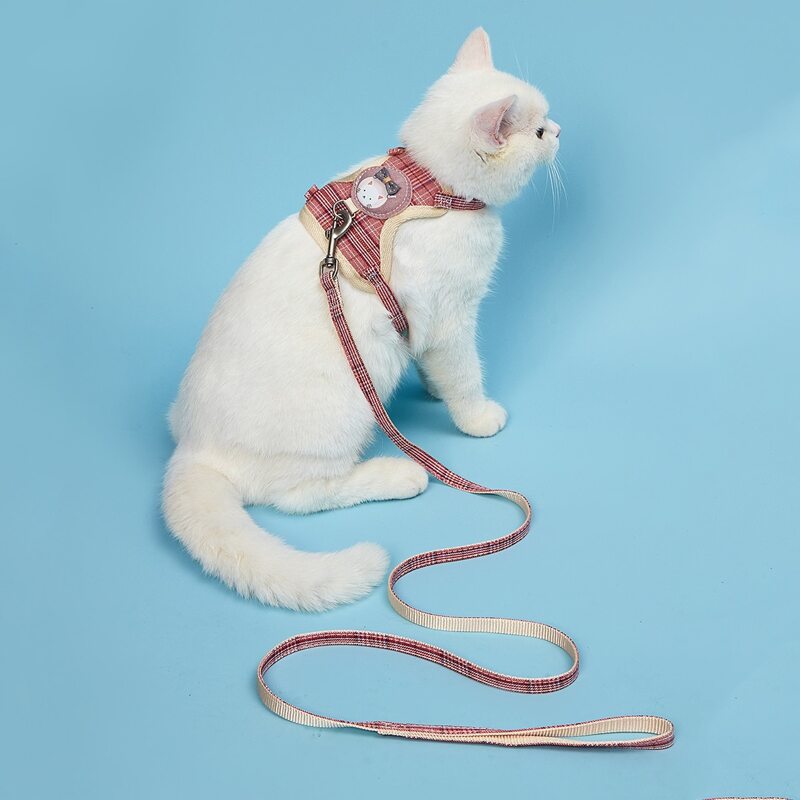 

1pc Cartoon Graphic Cat Harness & 1pc Leash, Multicolor
