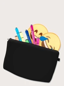 Túi mỹ phẩm màu tinh khiết - màu đen - Xem 5