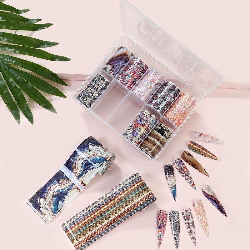 

10rolls Mandala & Marble Pattern Nail Art Sticker, Multicolor