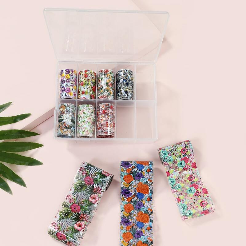 

10rolls Flower Pattern Nail Art Sticker, Multicolor