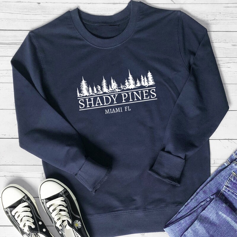 

Letter Pine Tree Graphic Sweatshirt, Navy blue