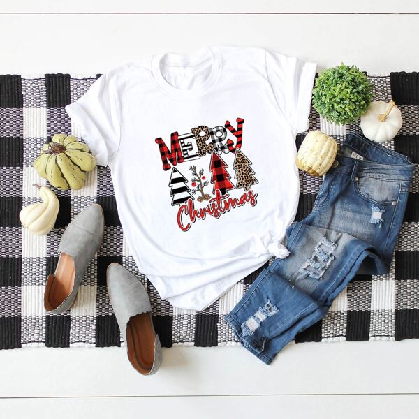 

Christmas Slogan Graphic Tee, White