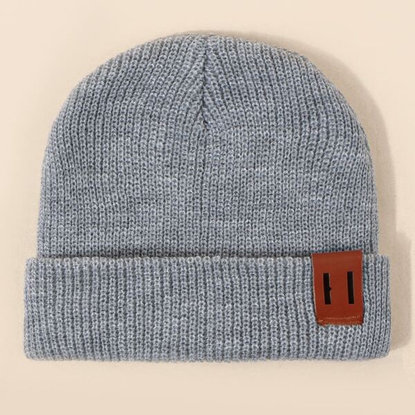 

Patched Knit Beanie, Grey
