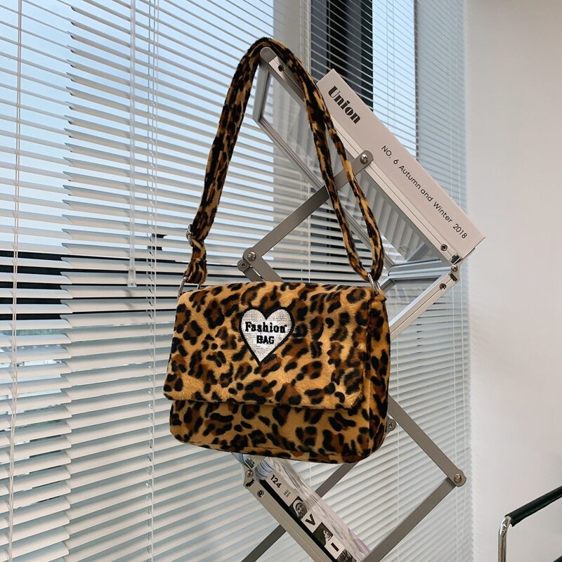 

Leopard Fluffy Crossbody Bag, Multicolor