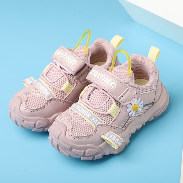 

Toddler Girls Daisy Decor Mesh Chunky Sneakers, Pink