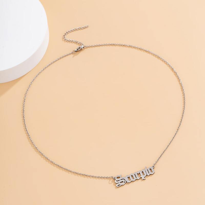 

Scorpio Letter Pendant Necklace, Silver