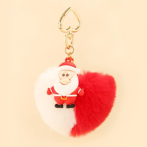

Christmas Santa Claus Charm Keychain, Red and white