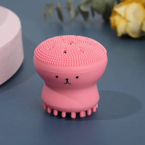 

1pc Octopus Shaped Dog Shampoo Brush, Pink
