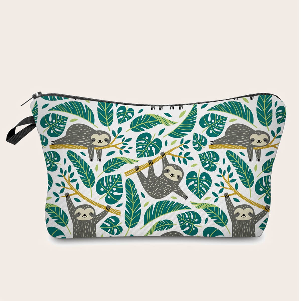

Sloth & Palm Print Makeup Bag, Multicolor