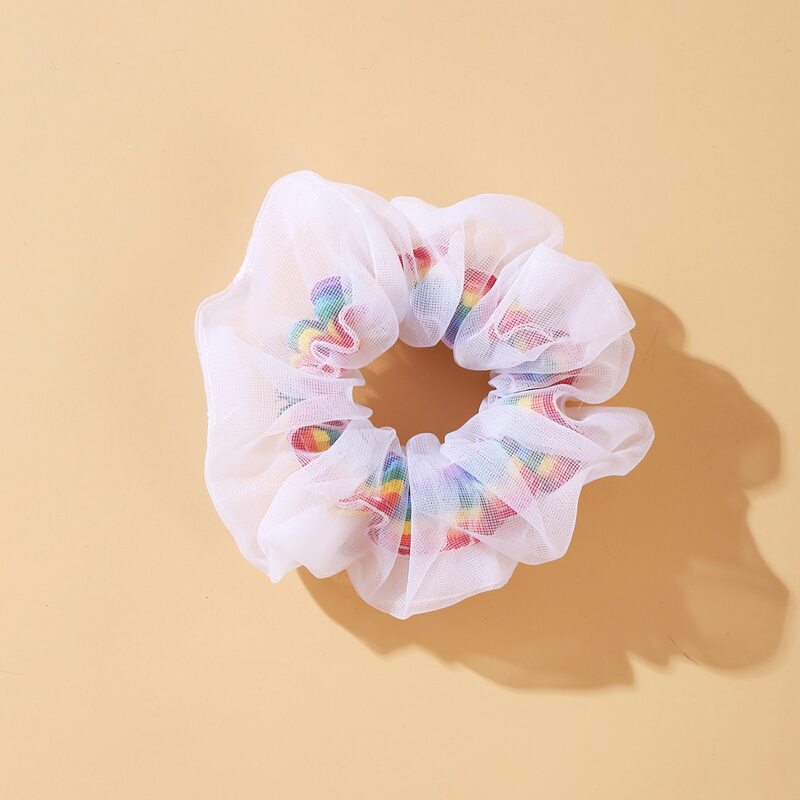 

Rainbow Mesh Scrunchie, Multicolor