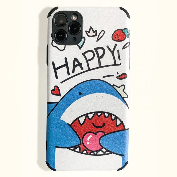 

Cartoon & Letter Graphic iPhone Case, Multicolor