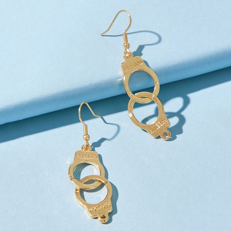 

Handcuffs Drop Earrings, Gold