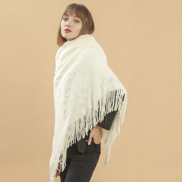 

Plain Fringe Hem Scarf, White