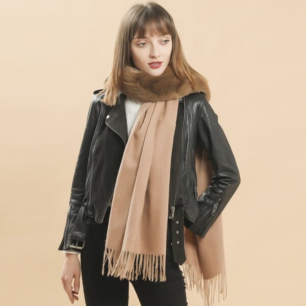 

Plain Fringe Hem Scarf, Camel