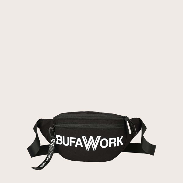 

Letter Graphic Fanny Pack, Black