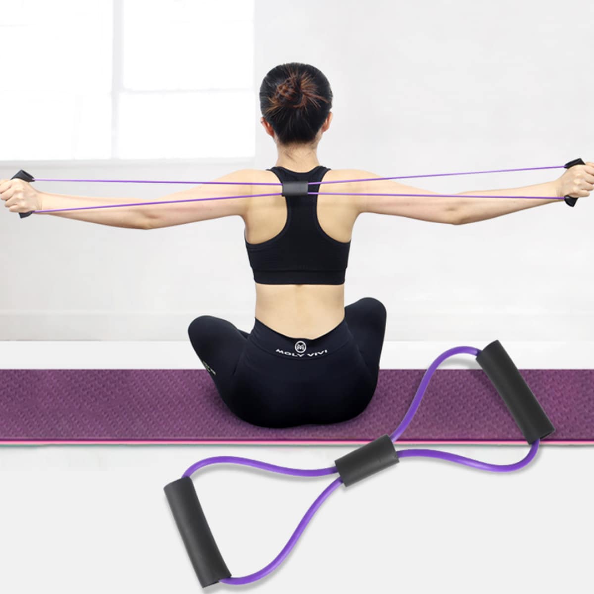 

1pc Random Figure 8 Resistance Band, Multicolor