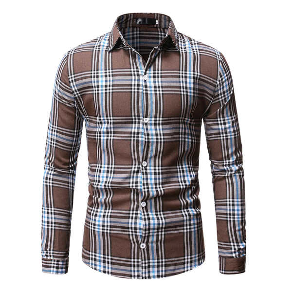 

Men Plaid Button Up Shirt, Multicolor