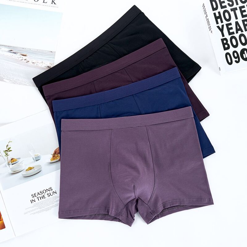

Guys 4pcs Solid Boxer Brief, Multicolor