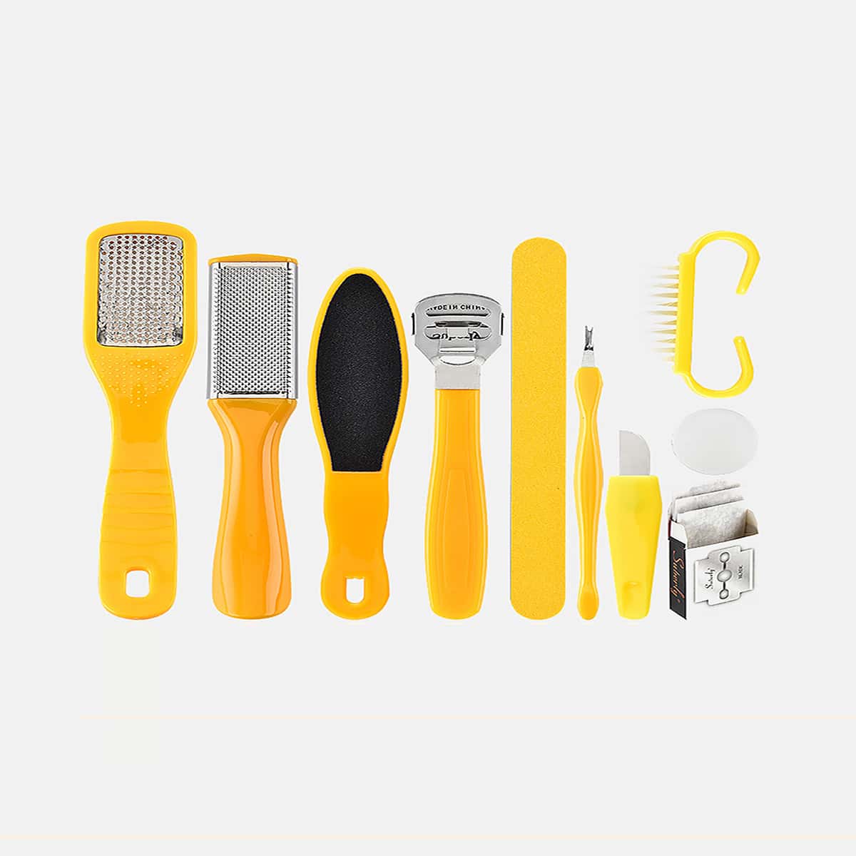 

10pcs Foot Skin Care Tool Set, Yellow
