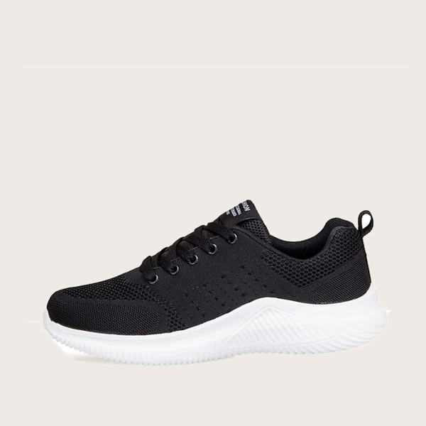 

Men Two Tone Lace-up Front Sneakers, Black