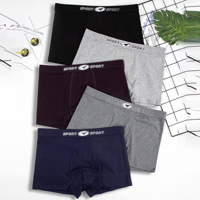 

Guys 5pcs Letter And Graphic Print Boxer Brief, Multicolor