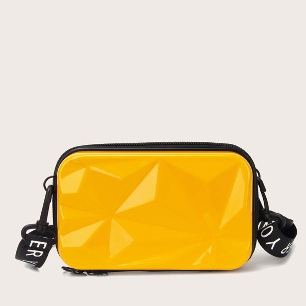 

Minimalist Textured Box Bag, Yellow