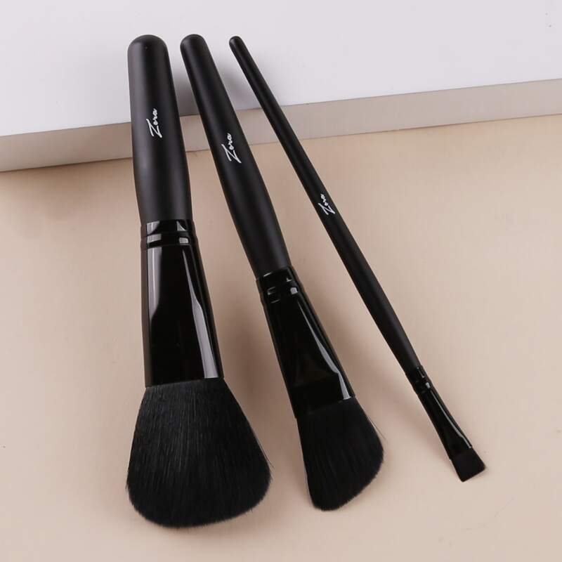 

3pcs Makeup Brush Set, Black