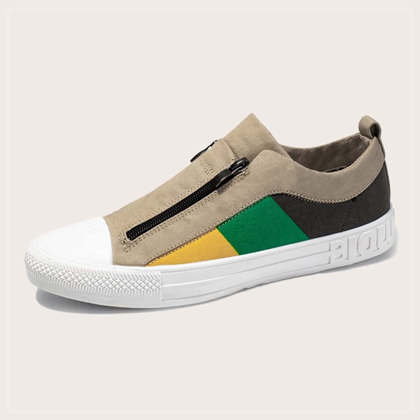 

Men Zip Decor Color Block Sneakers, Multicolor