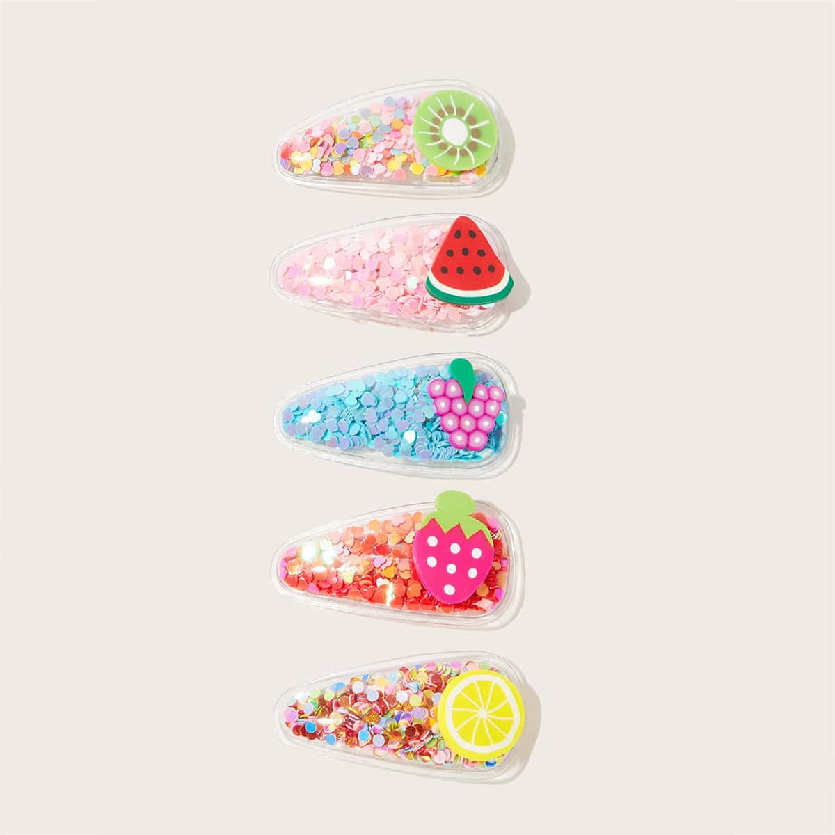 

5pcs Fruit Sequin Hair Clip, Multicolor