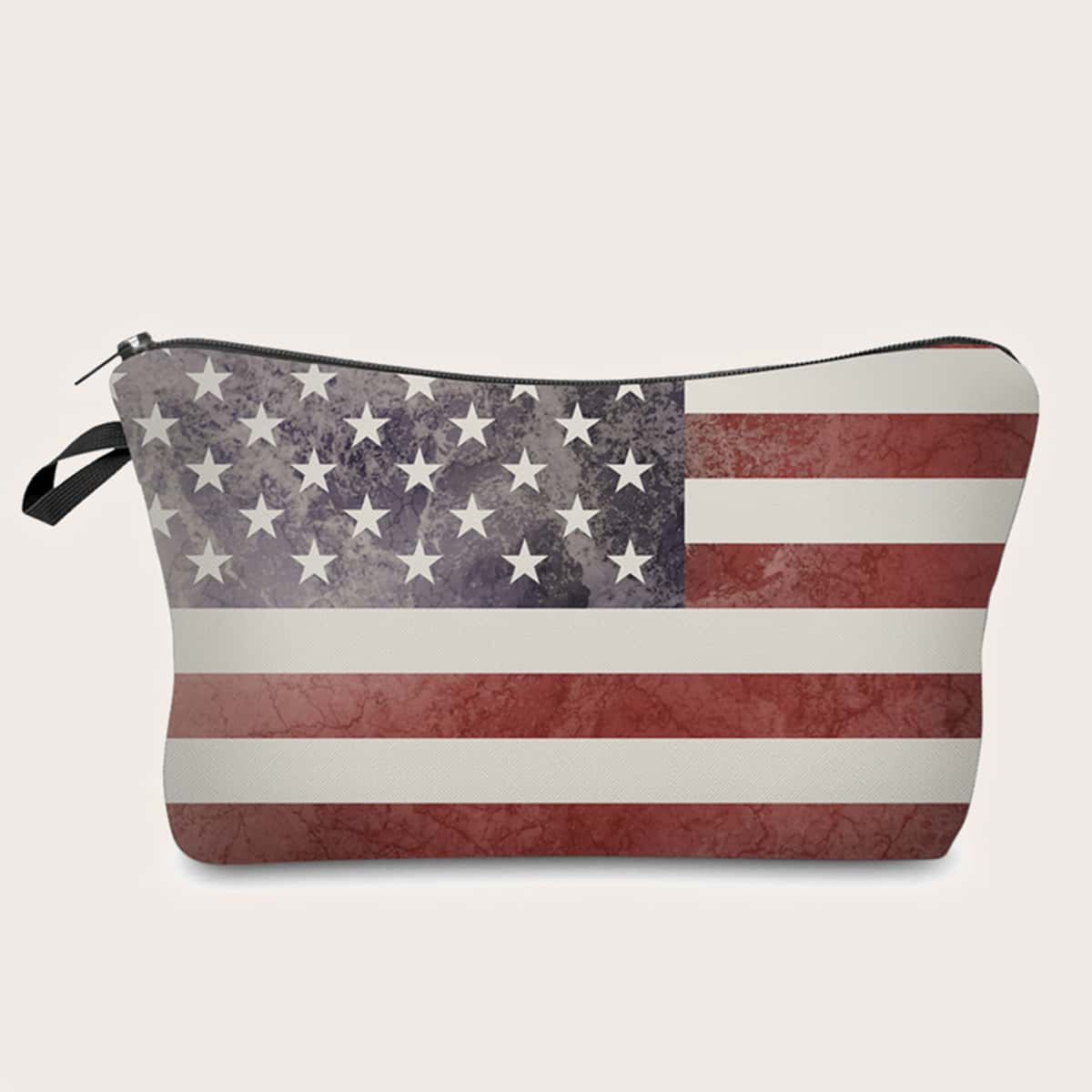 

American Flag Print Makeup Bag, Multicolor