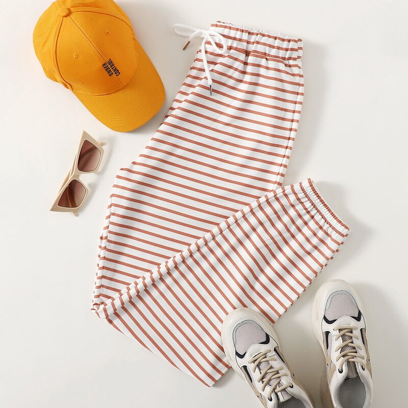 

Striped Drawstring Sweatpants, Multicolor