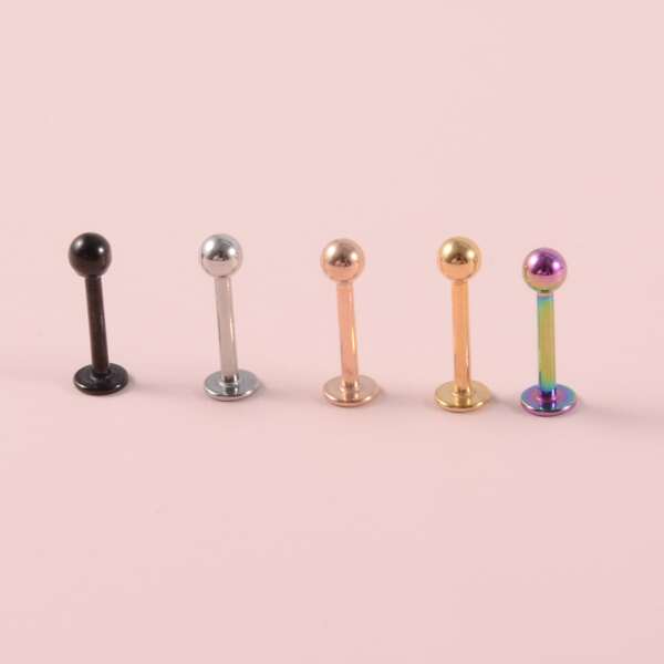 

5pcs Ball Decor Stud Earrings, Multicolor