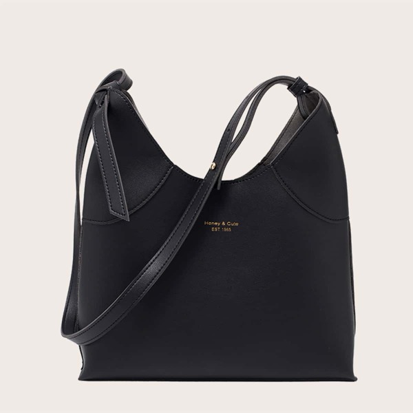 

Letter Graphic Crossbody Bag, Black