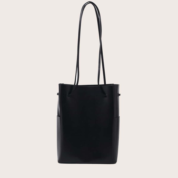 

Minimalist Bucket Bag With Inner Pouch, Black