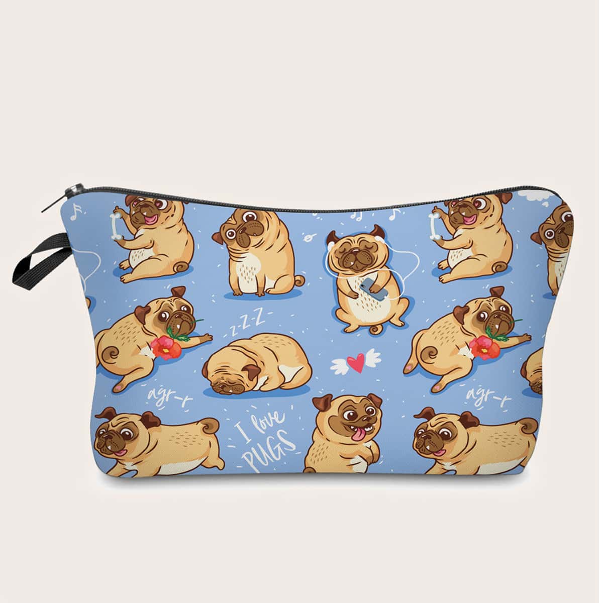 

Dog & Letter Graphic Makeup Bag, Multicolor