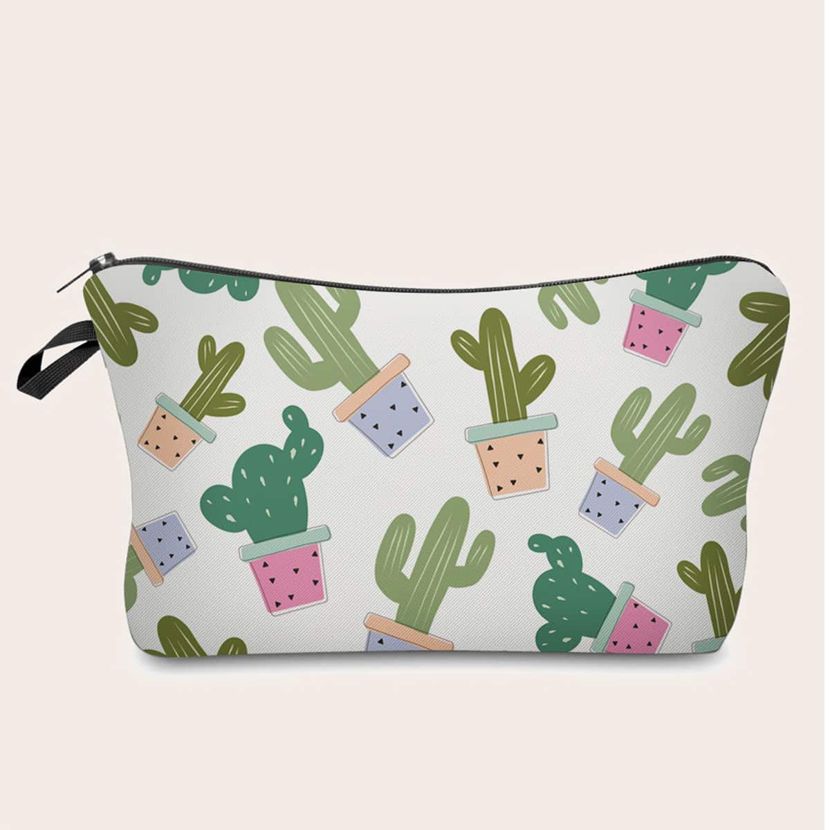

Cactus Print Makeup Bag, Multicolor