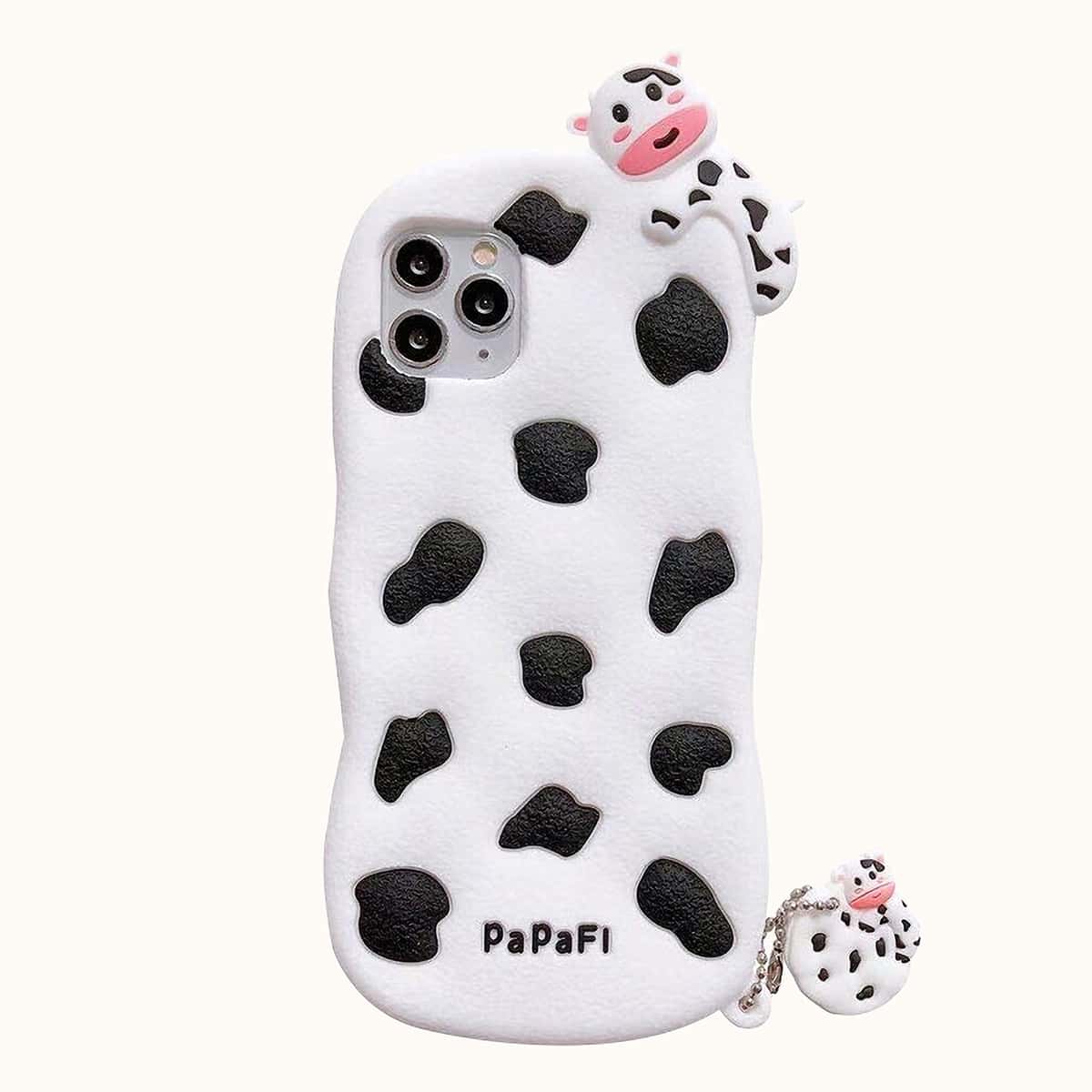 

3D Cow Design iPhone Case, White