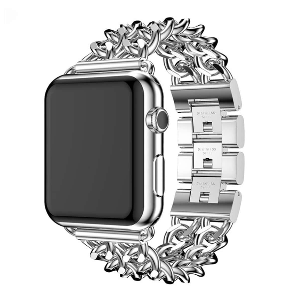 

1pc Chain Design Apple Watch Band, Silver