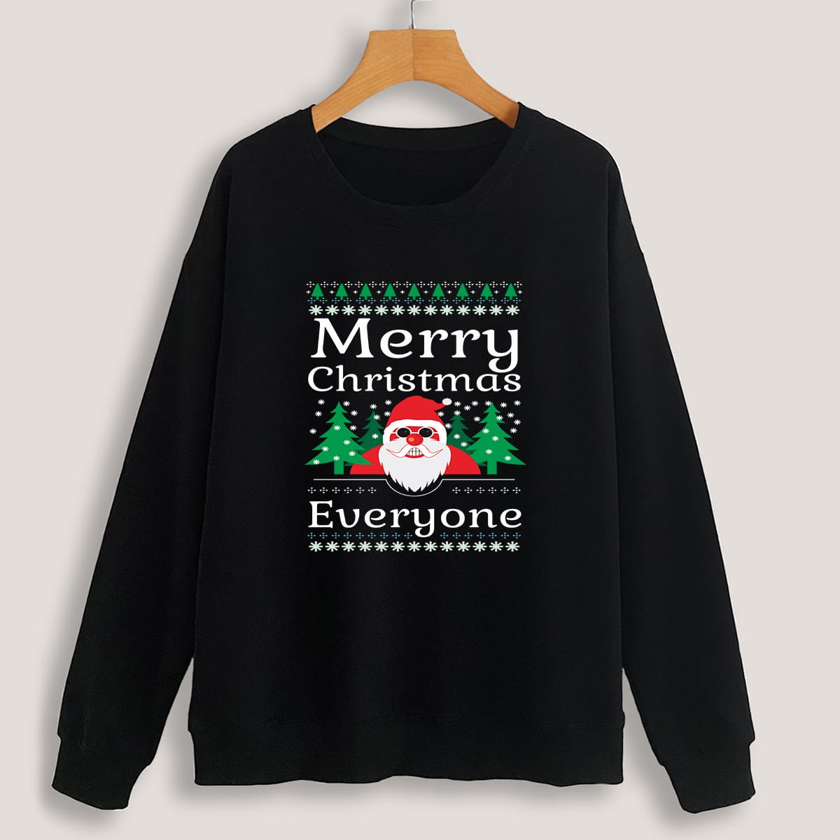 

Christmas Letter Santa Claus Graphic Sweatshirt, Black