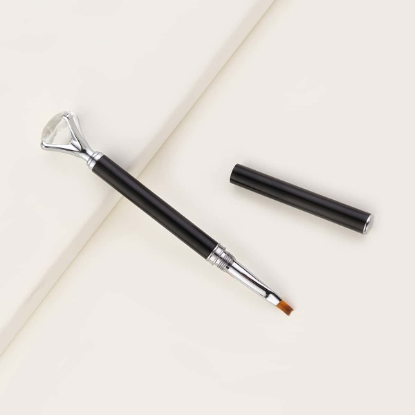 

1pc Rhinestone Decor Nail Art Brush, Black