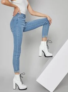 SHUZIA Women's Lace Up Chuncky Heeled Double Platform Lug Sole Shoe Booties Summer Shoes Spring Shoes Spring Break Easter - White - View 3