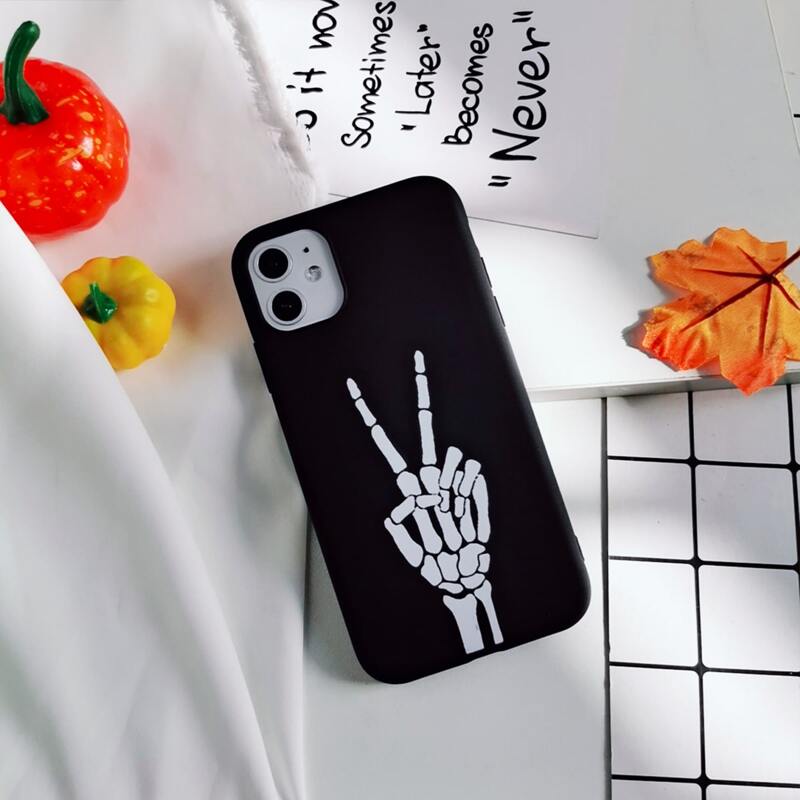 

Skeleton Hand Graphic iPhone Case, Black