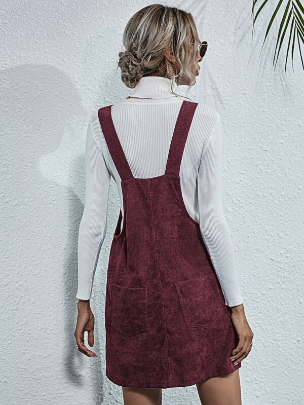 shein bib pocket front overall dress