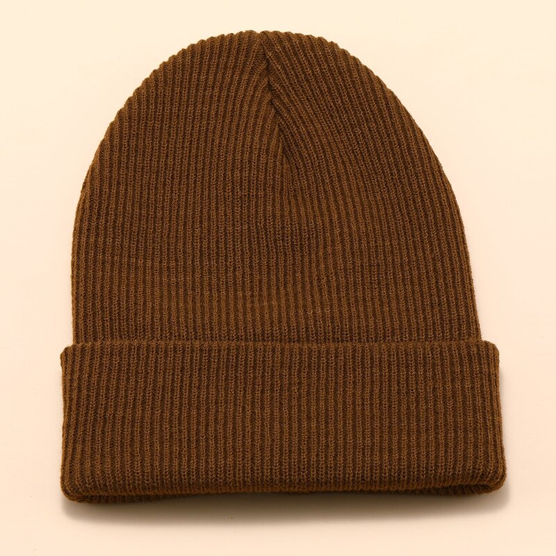 

Solid Knit Beanie, Brown