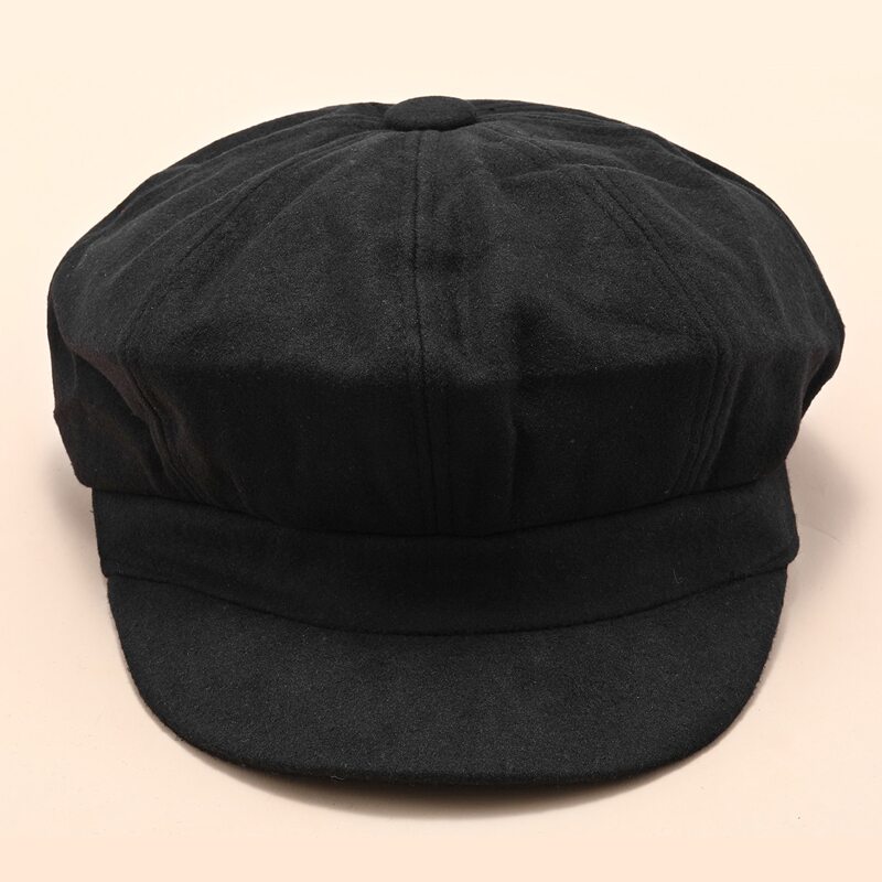 

Solid Baker Boy Hat, Black